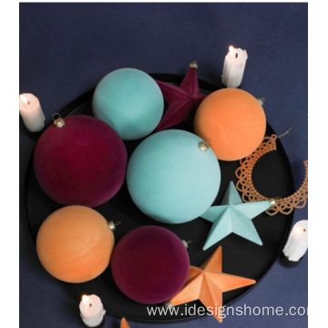 8CM XMAS Decorating Flocked Plastic Ball Ornament